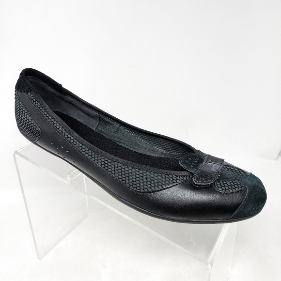 Puma Eco Ortholite Womens 11 US Black Leather Flat
